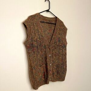 Vintage Wool Blend Confetti Vest size M